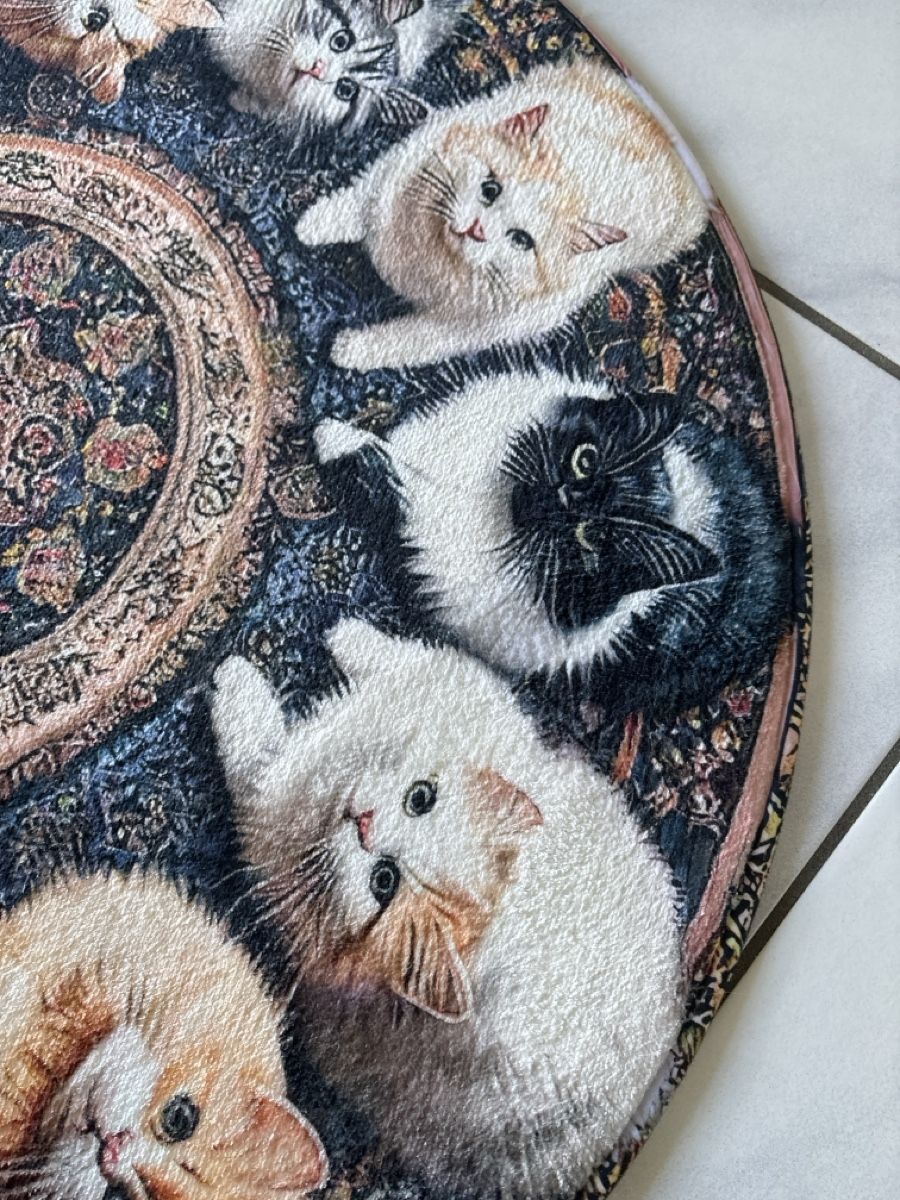Tappeti: Runder Teppich mit Katzenmotiv – Nuovo (secondo la descrizione) da Pfeffikon LU venduto da AliceE 1