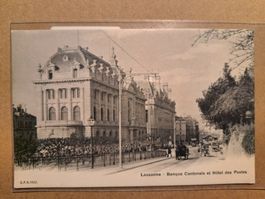 Ancienne CP Lausanne  - BCV et Poste St. François 1900