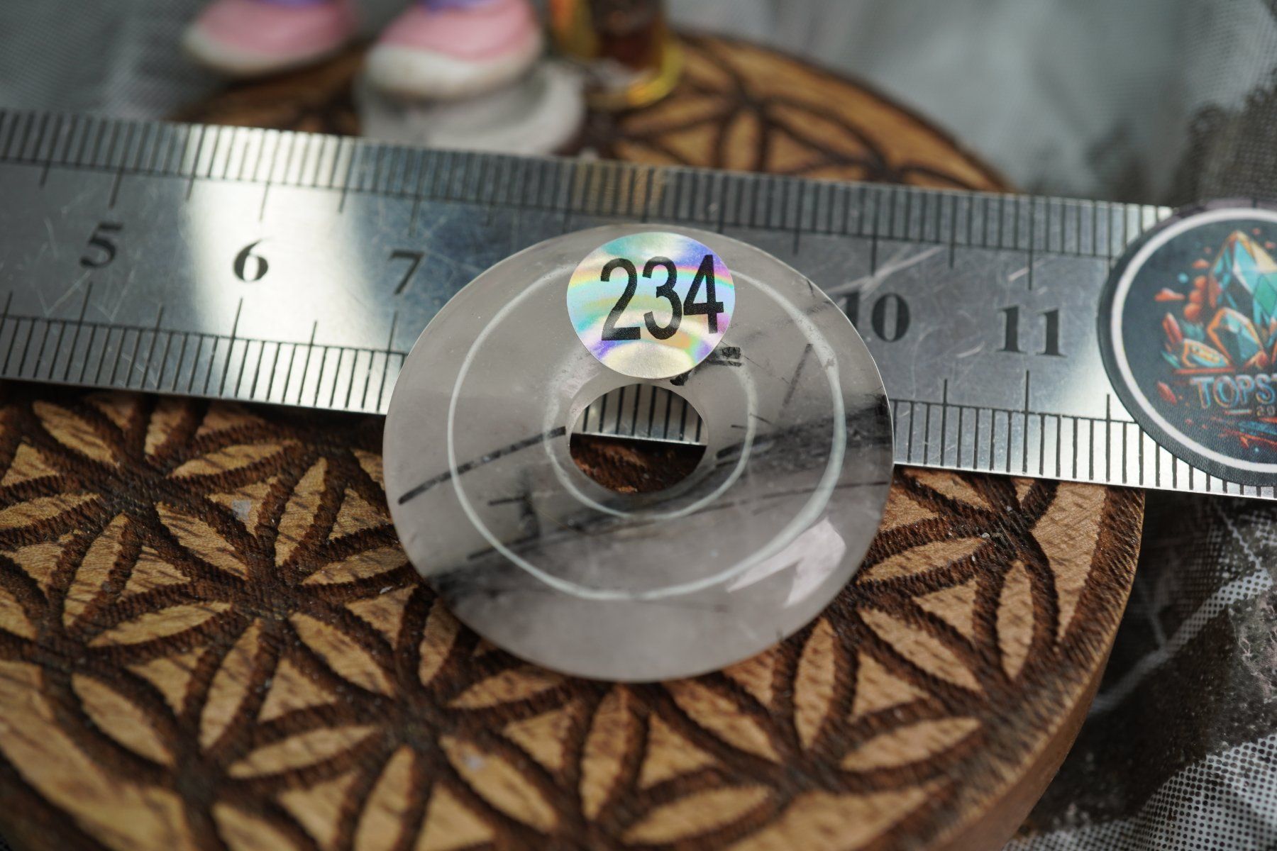 Mineralien & Heilsteine: Turmalin Quarz    ca30mm     Top  Pi Scheibe – Neu und originalverpackt aus Eschenbach SG von topstone