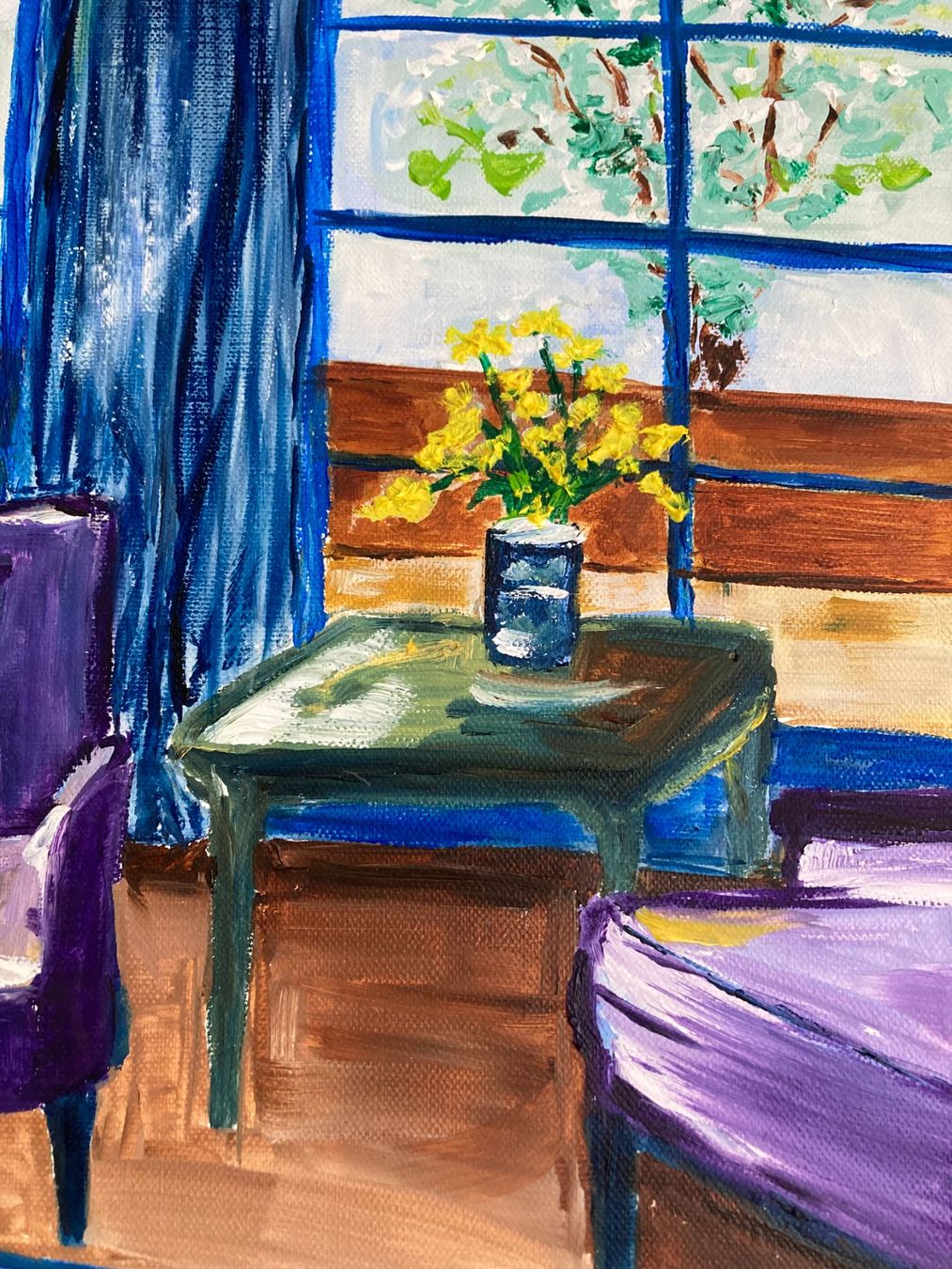 Dipinti: Das blaue Zimmer - Ölgemälde – Nuovo (secondo la descrizione) da Cham venduto da Felha 7