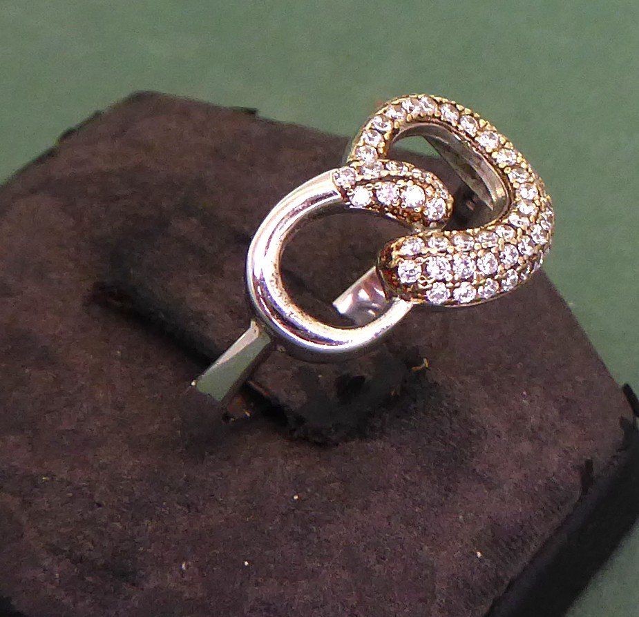 Anelli: Ring 925 Silber mit synthetischen Steinchen rhodiniert – Usato da Muri AG venduto da silvermouse007 2