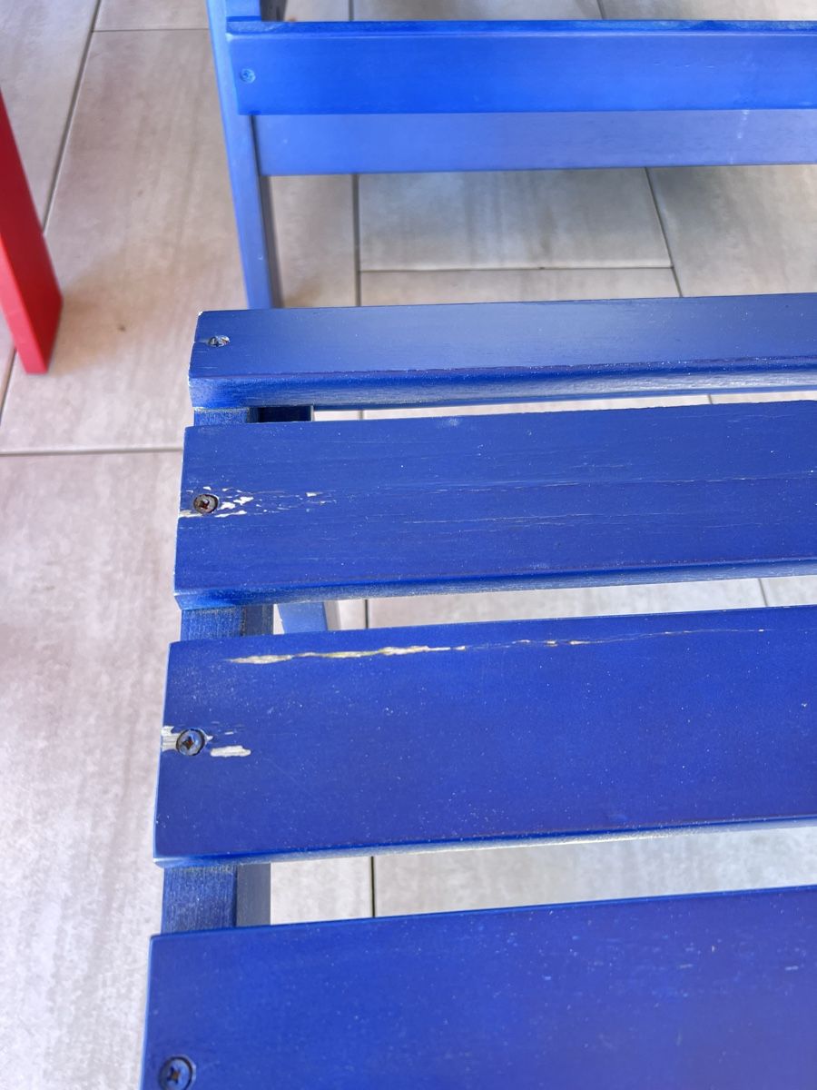 Pfister Poltrone: 2 Stk. Gartensessel "Kanada" mit Hocker, Rot/Blau – Usato da Bützberg venduto da ben_2fvf 4
