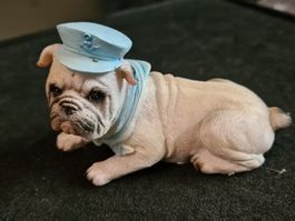 Kleine Keramik Hundefigur 11 cm