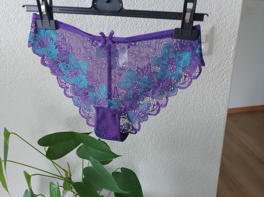 1 Schöner Slip mit Spitzen transparent gr L NEU | Kaufen auf Ricardo