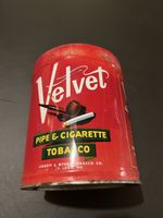 Vintage Velvet Tobacco Dose, USA, Sammlerstück, Rarität!