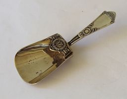 Antike Zucker- Tee- Schaufel Löffel Jezler Silber 800 Empire