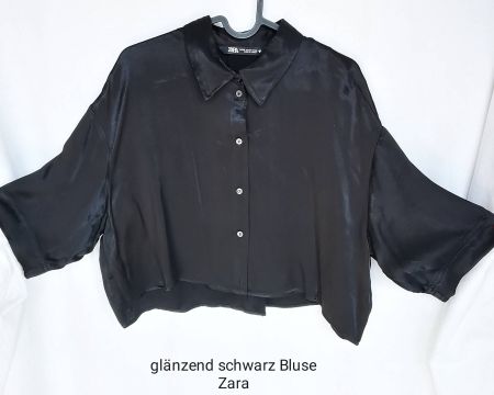 schwarze Bluse Zara satin XS, S, M