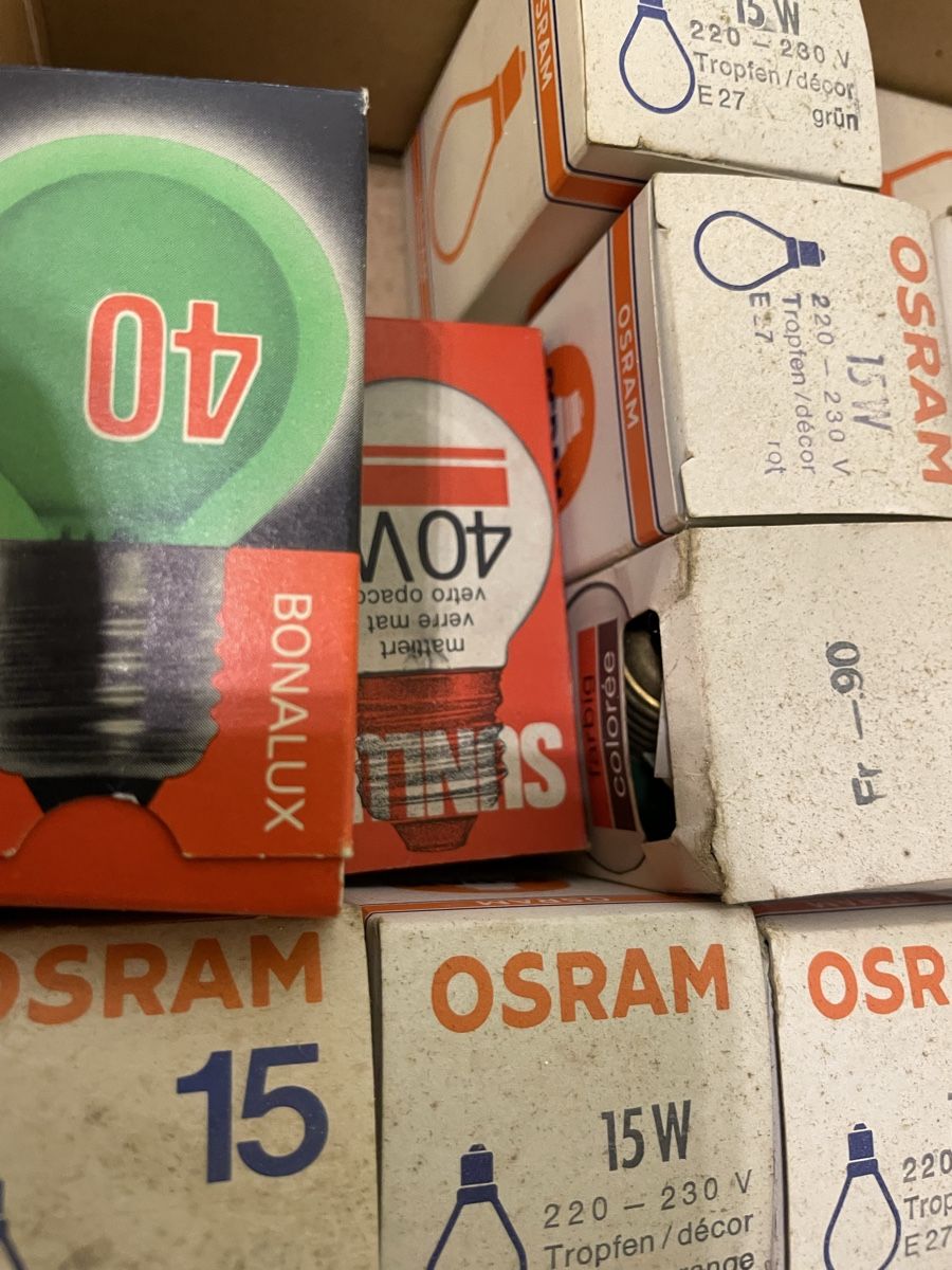 Osram Lampade: Glühbirnen dif. Farben, E 27 – Nuovo e nell'imballaggio originale da Eiken venduto da garanoiri 1