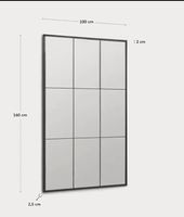 Modern Industrial Mirror  100 x 160 cm  Black Metal Frame