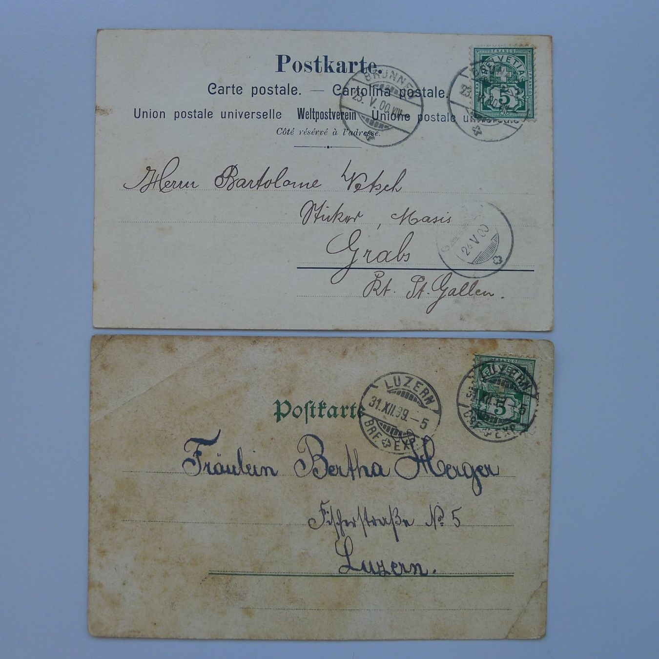 Cartoline postali: Sammlung ANSICHTSKARTEN etwas LITHO, total 53 Stück. – Usato da Sursee venduto da Luzernerraute 8