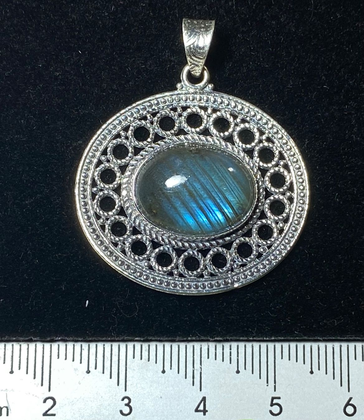 Ciondoli: boho Anhänger 925 Silber natürlicher Labradorit – Nuovo e nell'imballaggio originale da Laax GR venduto da krippenfiguren-laax 1