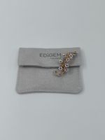 DIAMANTBROSCHE MIT PINKEN SAPHIREN IN 750 WEISS / GELBGOLD