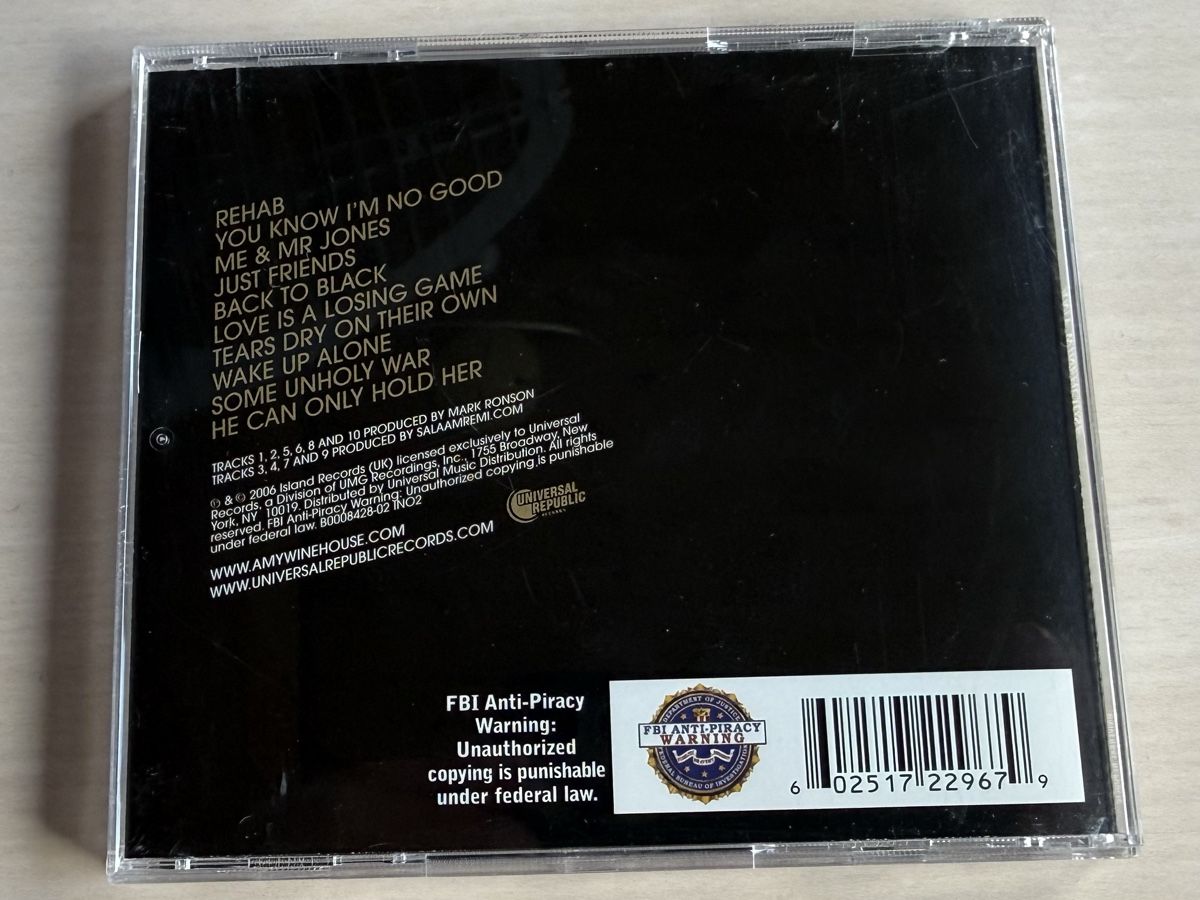 CDs: CD Amy Winehouse Back To Black  – Gebraucht aus Oberried Brienz von Chyara 1