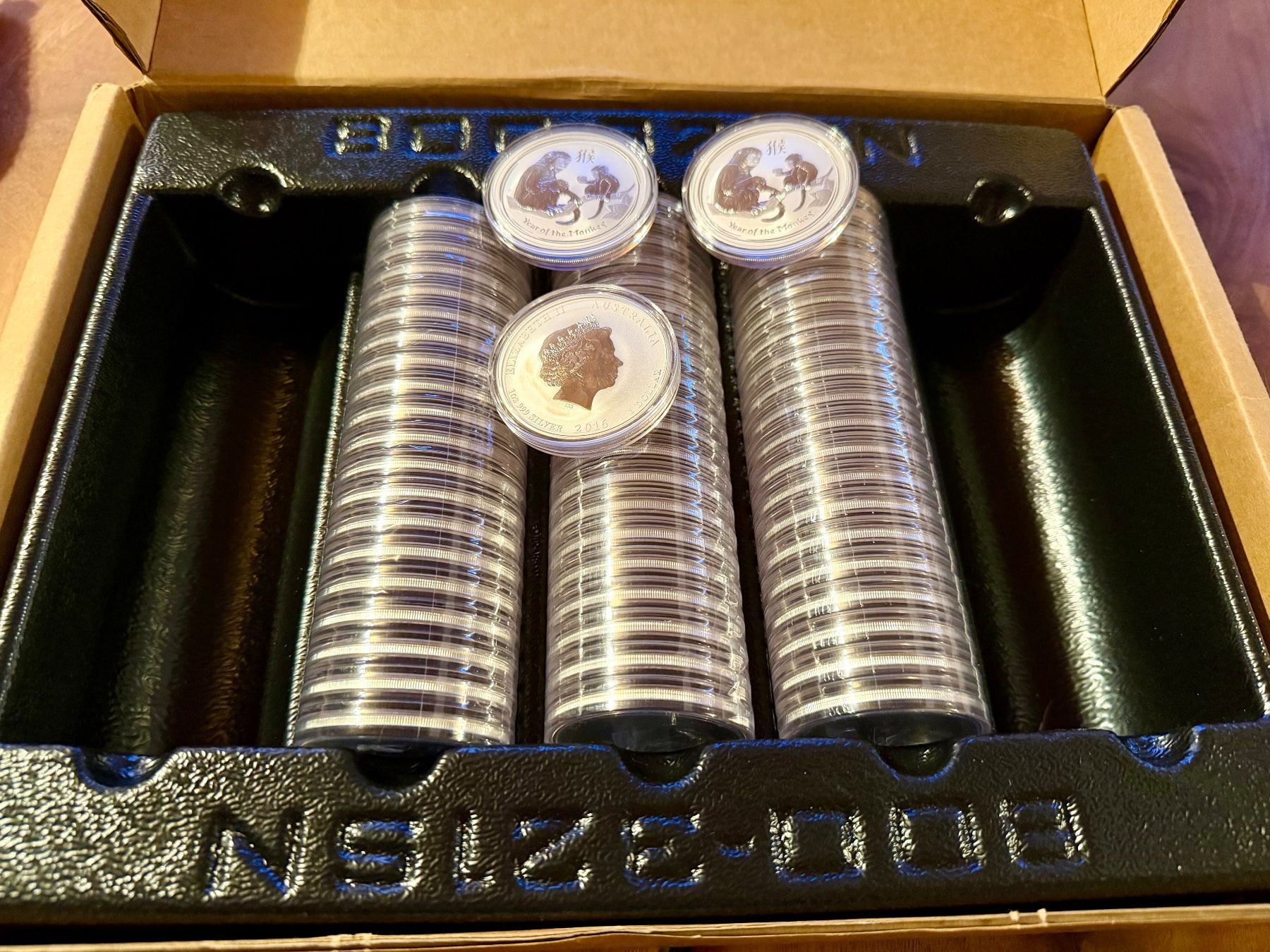 Tutti le monete: 63 Silbermünzen 1 Oz Lunar 2 Affe 2016 Perth Mint – Nuovo e nell'imballaggio originale da Stäfa venduto da Mpower0