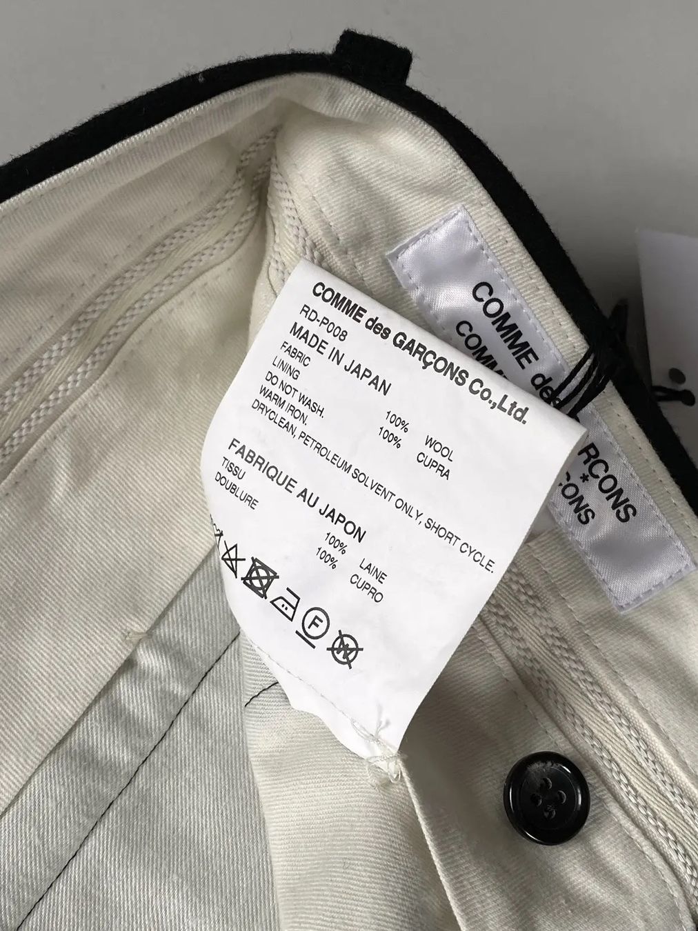 Comme Des Garcons Pantaloni: Comme Des Garçons Wool Tailored Trousers Hose S – Usato da Luzern venduto da Bon_Voyage 7