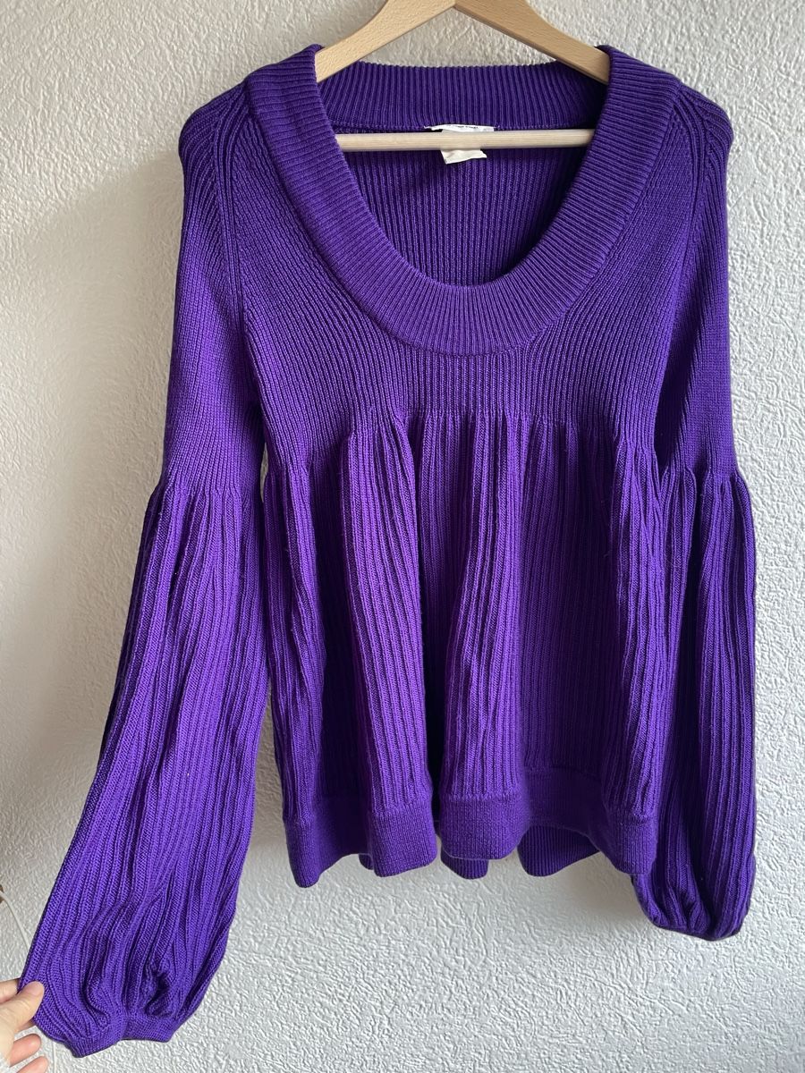 Sonia Rykiel Maglioni & Felpe: Pull Sonia Rykiel violet manches bouffantes - Taille S – Nuovo (secondo la descrizione) da Martigny venduto da Lea_lucci