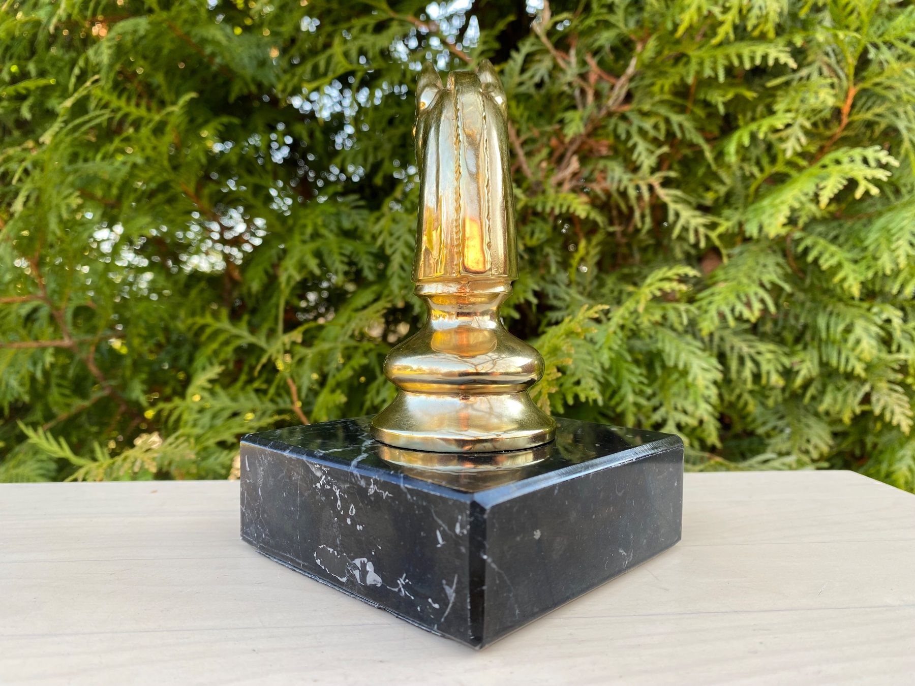 Statuette: schöne Schachfigur auf Marmorsockel – Usato da Feldbach venduto da Fea1 7