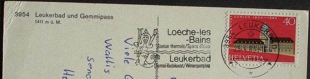 Cartoline postali: LEUKERBAD Gemmipass – Usato da Jona venduto da philajona 1