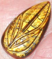 Deko Heilstein L-657 - Nellit Pietersit mit Blume - 27x14mm