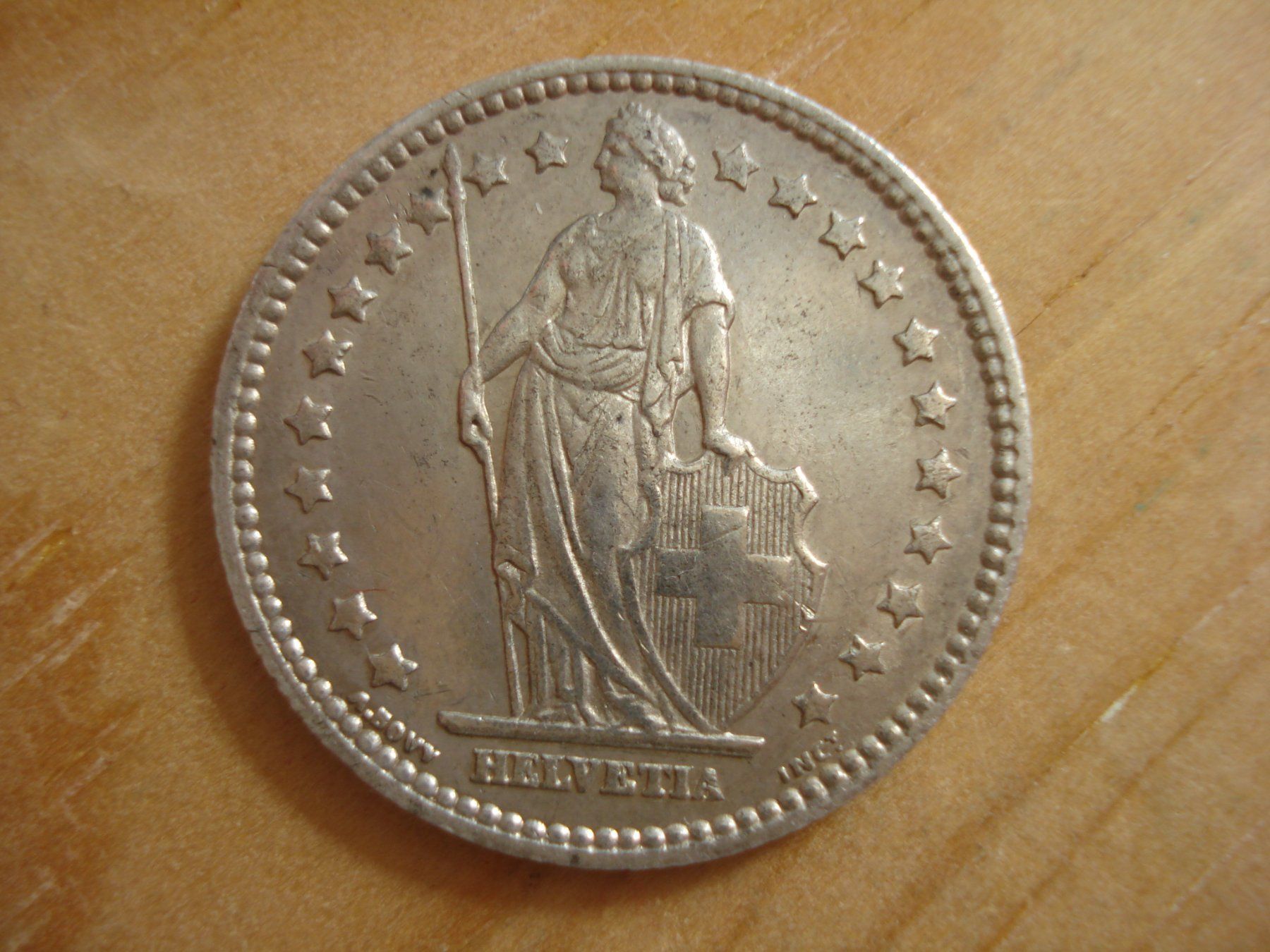 Alle Münzen: (P) 1 Franken 1876  UNZ- – Gebraucht aus Erlach von Net-Coins 1