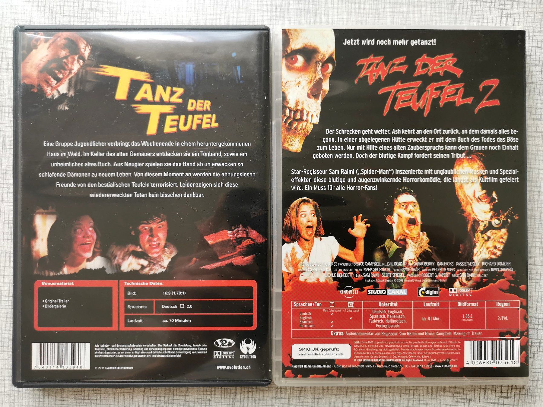 Tutti i DVDs: Tanz der Teufel / Evil Dead 1 + 2 - DVD – Usato da Basel venduto da Scarrabus 1