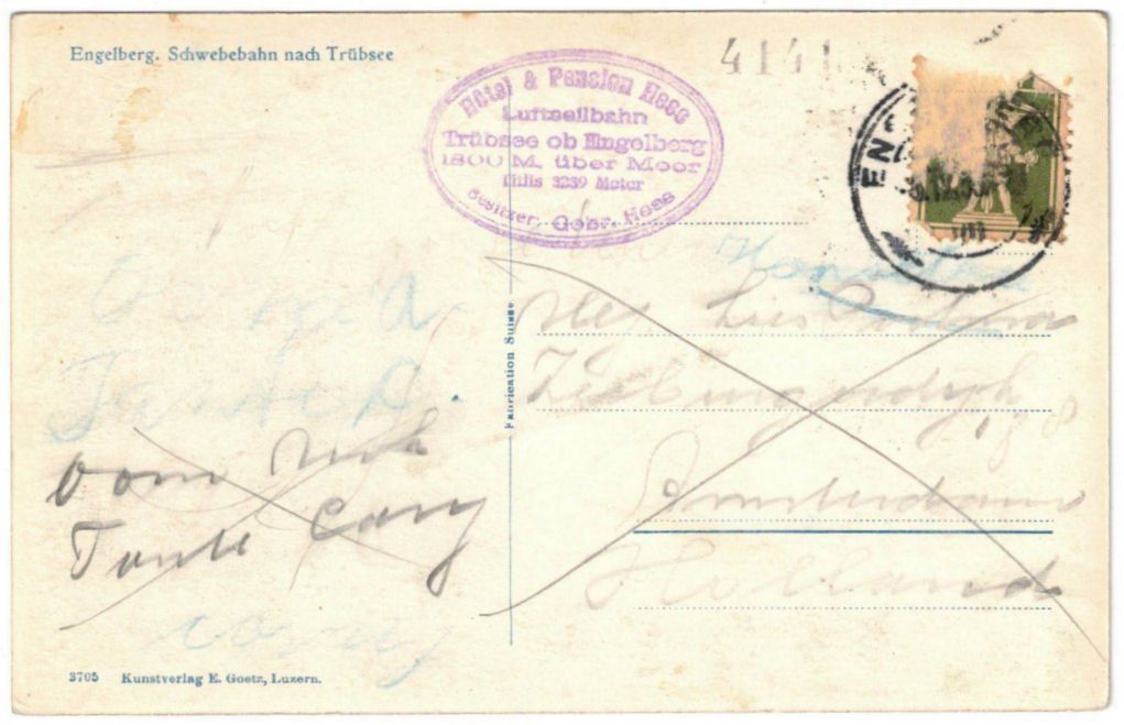 Cartoline postali: Engelberg - Luftseilbahn Gerschnialp--Trübsee – Usato da Binningen venduto da Mountainrider 1