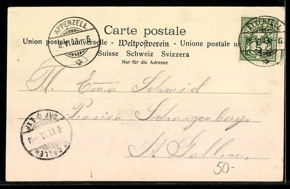 Cartoline postali: Appenzell, Schmäuslemarkt, Postbureau,  – Usato da Berlin venduto da bartko-reher 1