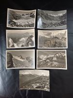 7 alte Schwarzweiss-Fotokarten, Schweizer Alpenpässe Berge