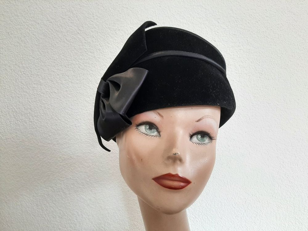 Andelaisi Haarspangen Mit Samt-Schleife – Schwarzer Satin, Langer Schwanz, Vintage-Stil, Haarschmuck Für Damen