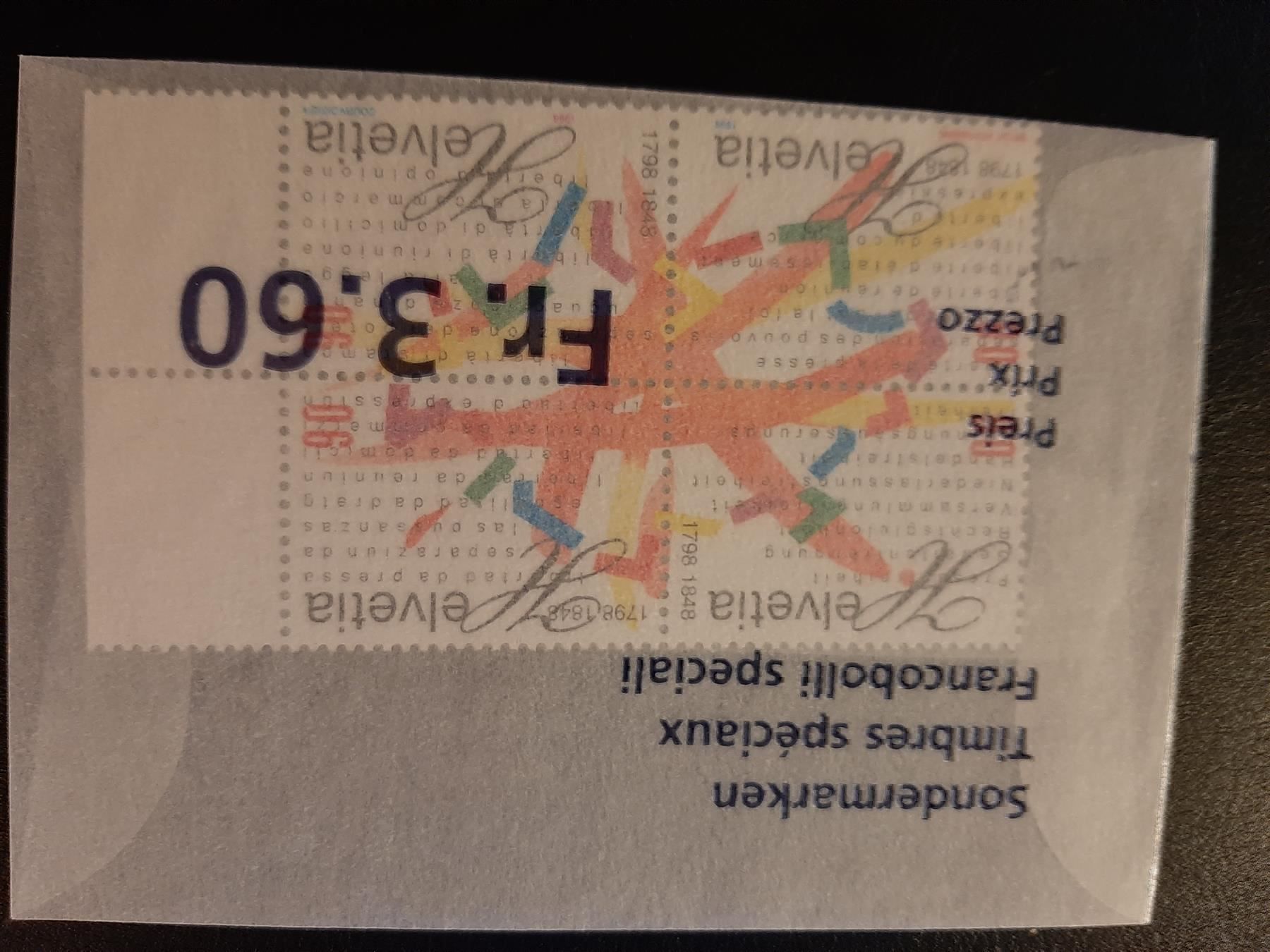 Tutti i francobolli: 1998 150 Jahre Bundesstaat Postfrisch – Nuovo (secondo la descrizione) da Affoltern am Albis venduto da Andrezc