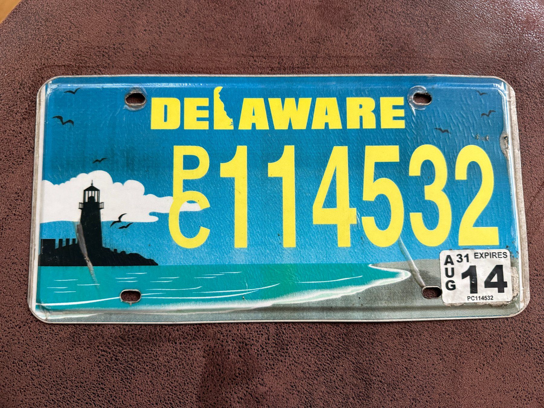 Insegne: DELAWARE LIGHTHOUSE NUMMERNSCHILD LICENSE PLATE – Usato da Kaiseraugst venduto da tombstonemarshal