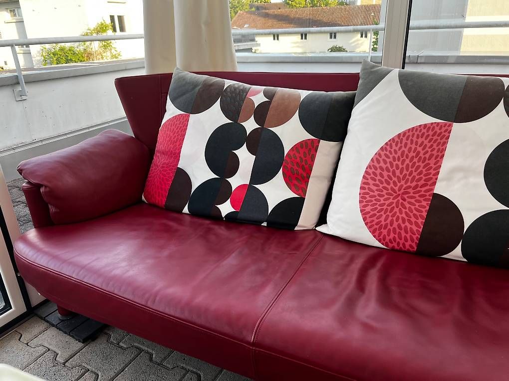 Rolf Benz Divani: rotes Rolf Benz Ledersofa – Usato da Zürich venduto da ciaostuffy 3