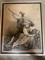 Antikes Bild "Der Ziegenhirt von Meiringen" gerahmt