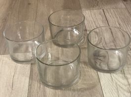 4 Glasschalen Höhe 8.5, Durchmesser 12 cm, 1 Preis für 4