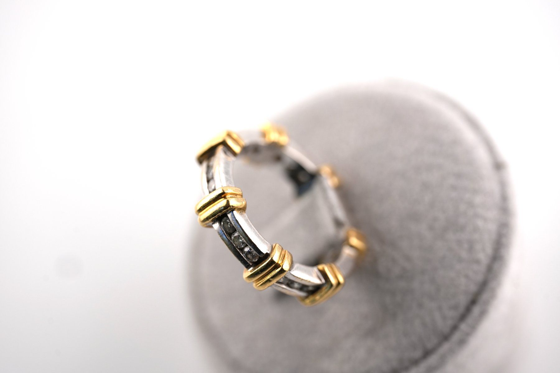 Anelli: Goldring 18K Bicolor mit Diamanten – Usato da Basel venduto da Edelmetallhaus24 1
