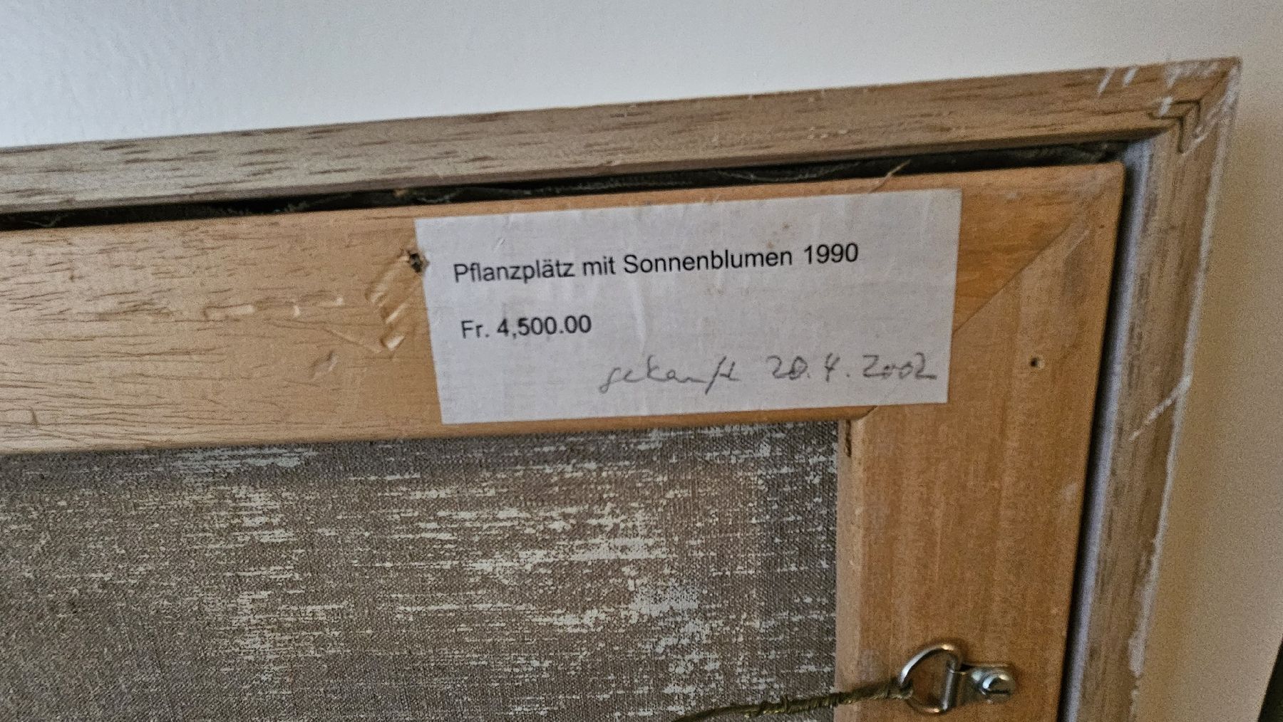 Dipinti: Heini Waser, Gemälde "Pflanzplätz mit Sonnenblumen", 1990 – Usato da Embrach venduto da coegli 2