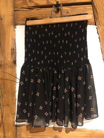 Maje Jupe Rock xs s 34 schwarz Muster Minirock - ungetragen