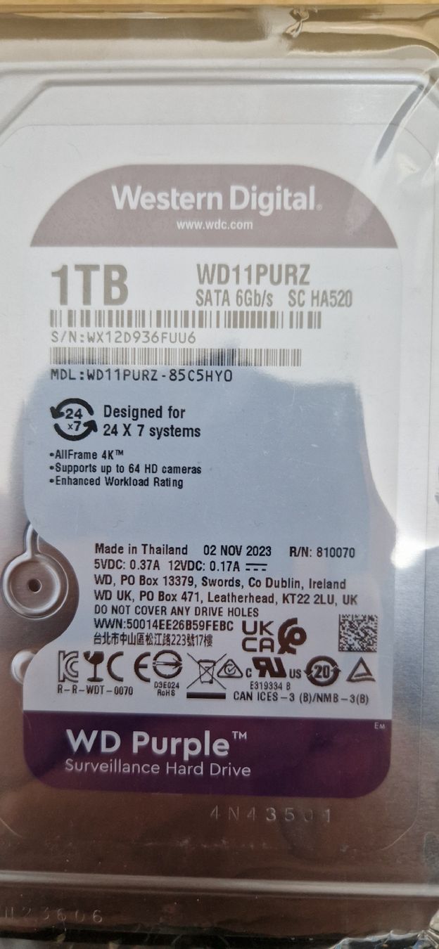 Western Digital Harddisks: WD HDD Purple 1TB 3.5" SATA – Neu und originalverpackt aus Gempenach von Dreamzz_17 1