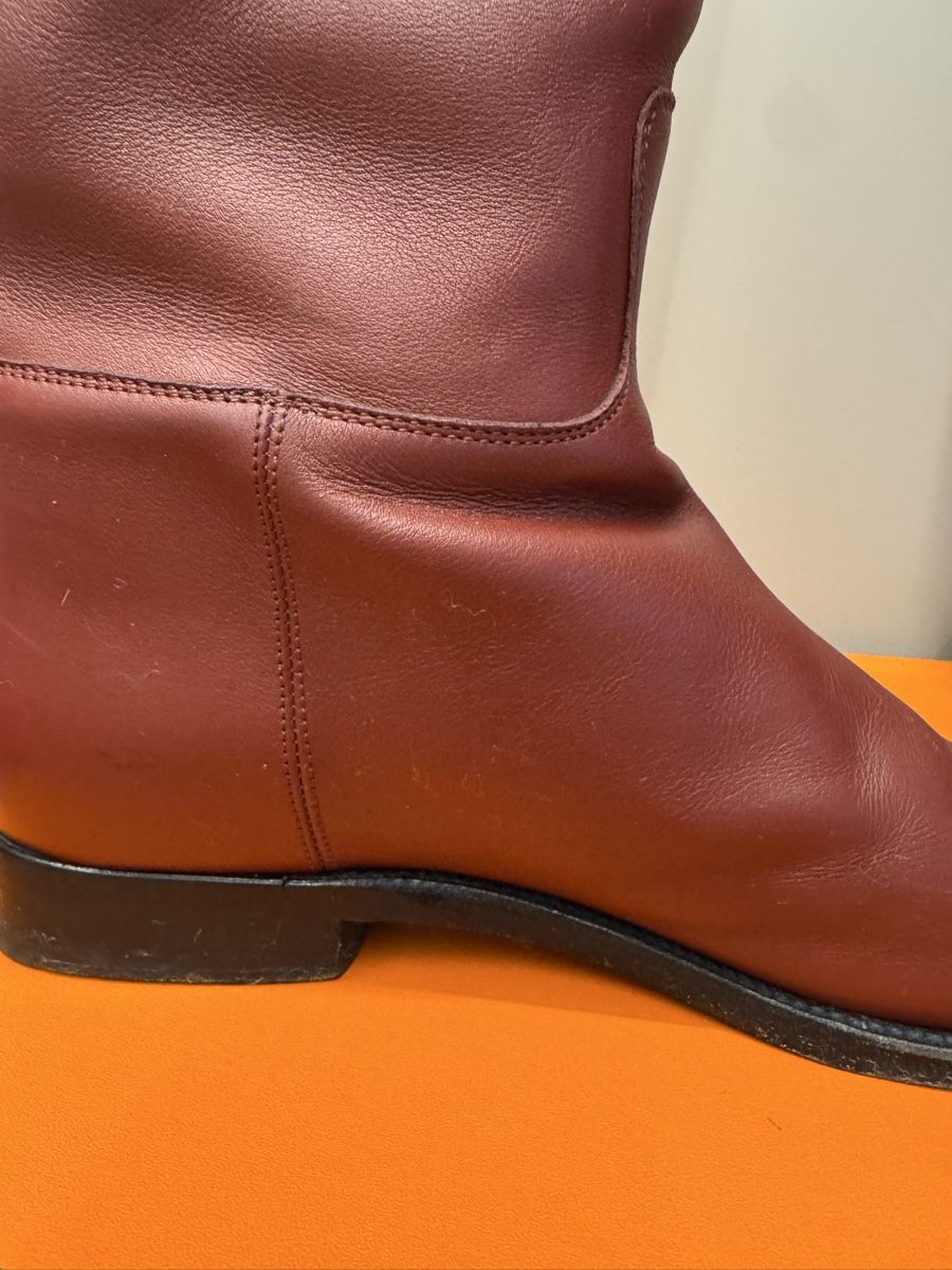Hermès Scarpe da donna: Stivali Hermès cavallerizza Jumping bordeaux – Usato da Lugano venduto da Omre1 5