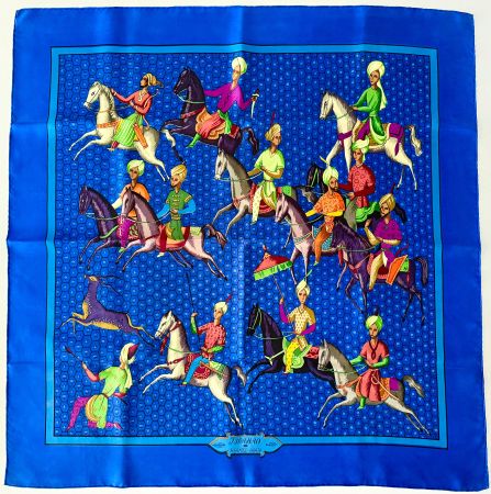 Superbe foulard HERMES-Paris "Ispahan" 1967 + box original