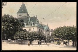 AK Ouchy, Le Château, Strassenbahn