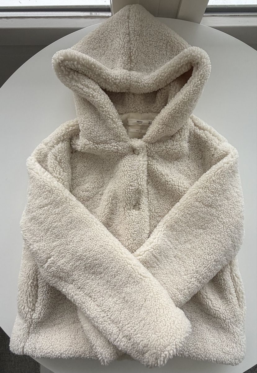 Mango Cappotti: MANGO - Teddy Jacke mit Kapuze, beige – Usato da Baden venduto da van_kth2