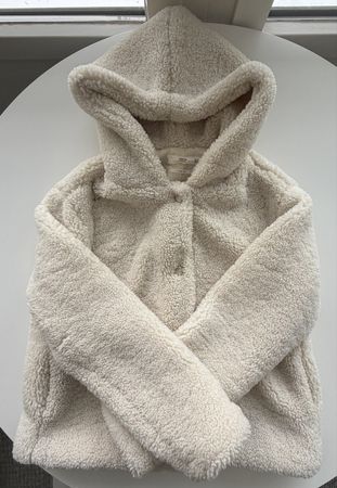 MANGO - Teddy Jacke mit Kapuze, beige