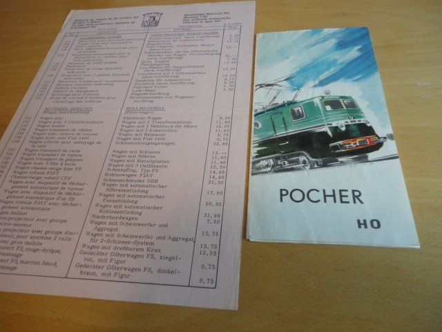 Pocher Modellini di ferrovie: Pocher Prospekt 1958 mit Preisliste – Usato da Wittenwil venduto da trixmartin