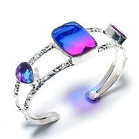 Bi-Color Tourmaline Gems 925 Silver Jewellery Cuff Bracelet