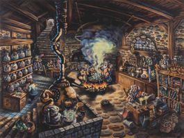 Les Alchemistes.  (Sacatos.)