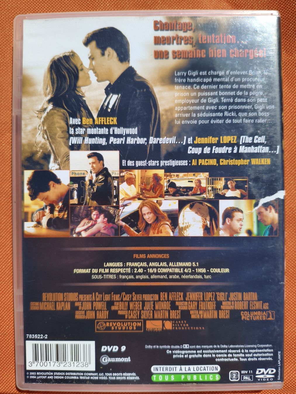 Tutti i DVDs: Gigli  – Usato da Renens VD venduto da kollar7 1