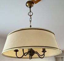 Hängeleuchte Messing Lampe Schirm Cremefarben 3flammig