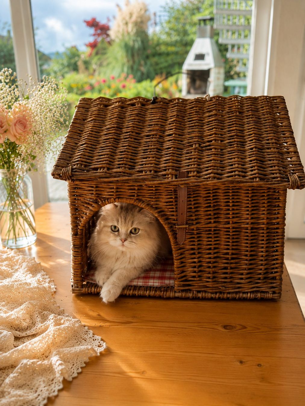 Cucce & Letti: Hunde- oder Katzenkorb aus Korb mit Decke 50 x 34 x 42 cm – Usato da Kirchdorf AG venduto da coco123 1