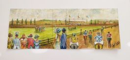🏇 Rennbahn-Eleganz–Original Acryl/Öl Gemälde 🏇